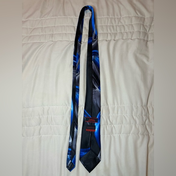 J. Garcia Black and Blue Artistic Tie - Picture 7 of 8